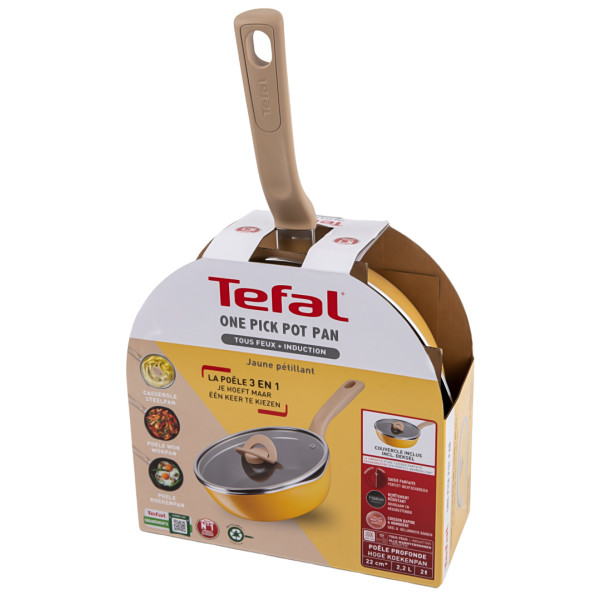 Фото - Сковорода универсальная Tefal G1808604 22 см (2,2 л), жёлтая с кр