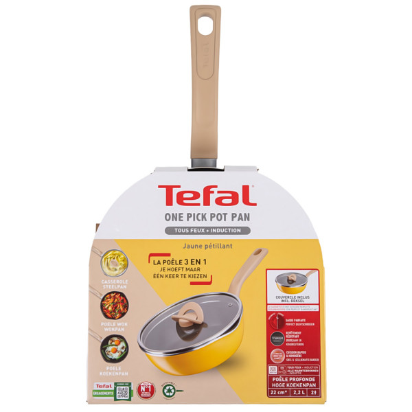 Фото - Сковорода универсальная Tefal G1808604 22 см (2,2 л), жёлтая с кр