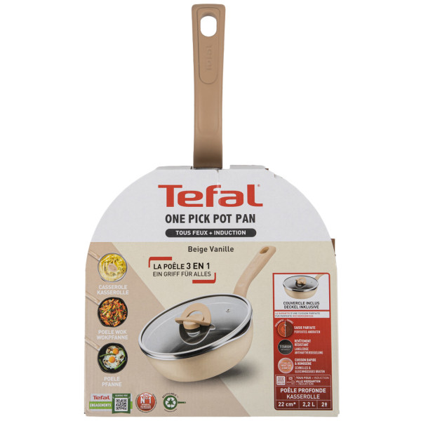 Фото - Сковорода универсальная Tefal G1672504 22 см (2,2л), бежевая с кр