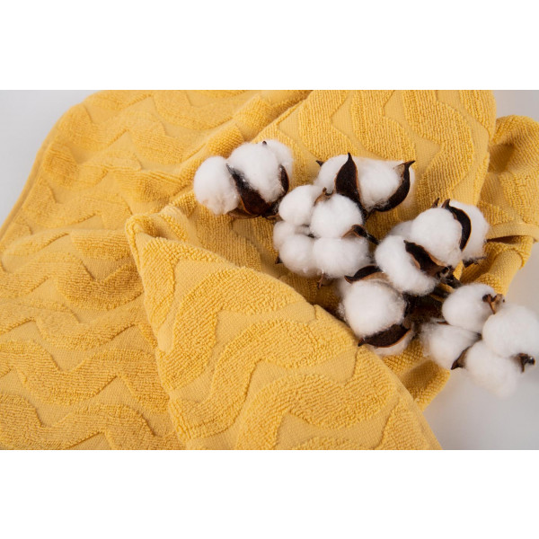 Фото - Полотенце для лица GM Textile махровое жаккардовое желтый (зигзаг) 50х90