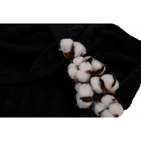 Фото - Полотенце для лица GM Textile махровое жаккардовое черный (зигзаг) 50х90