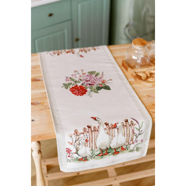 Фото - Скатертина раннер Прованс Гуси 35х100 см (034161)