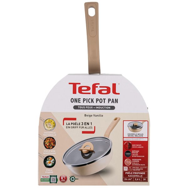 Фото - Сковорода універсальна Tefal G1678704 24 см (2,6 л), бежева з кр