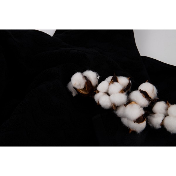 Фото - Полотенце банное GM Textile махровое жаккардовое черный (зигзаг) 100х150