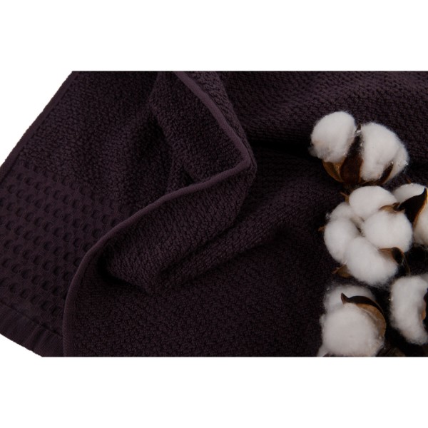 Фото - Рушник для рук GM Textile махровий вафельний бордюр темно-коричневий 40х70