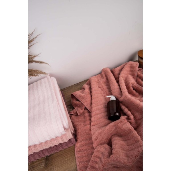 Фото - Рушник банний GM Textile махровий Бабл Зеро Твіст світло-теракотовий 70х140