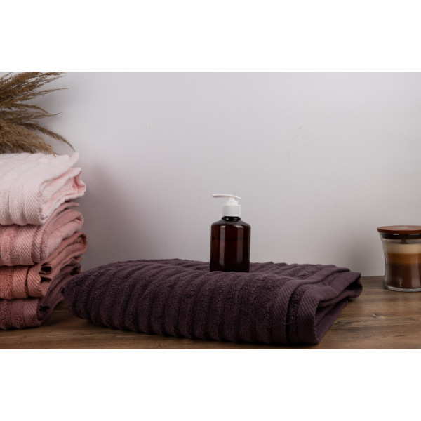 Фото - Рушник банний GM Textile махровий Бабл Зеро Твіст темно-коричневий 100х150
