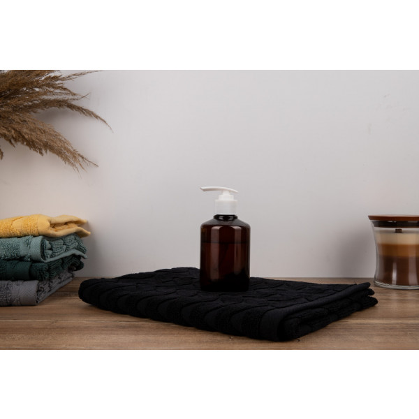 Фото - Полотенце для лица GM Textile махровое жаккардовое черный (зигзаг) 50х90