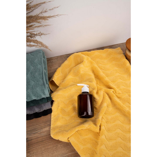 Фото - Полотенце для лица GM Textile махровое жаккардовое желтый (зигзаг) 50х90