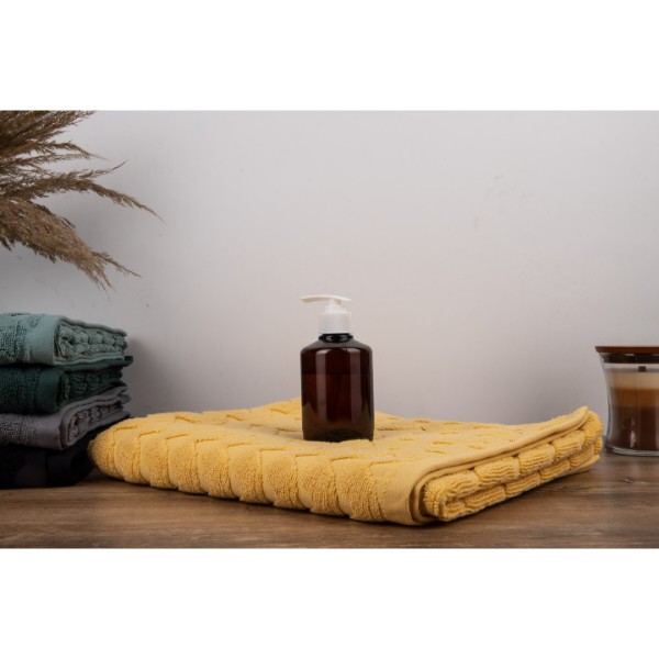 Фото - Полотенце банное GM Textile махровое жаккардовое желтый (зигзаг) 70х140