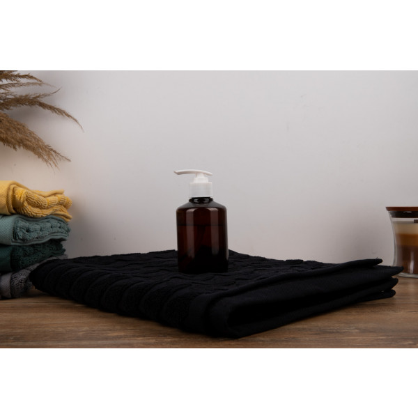 Фото - Рушник банний GM Textile махровий жакардовий чорний (зігзаг) 70х140