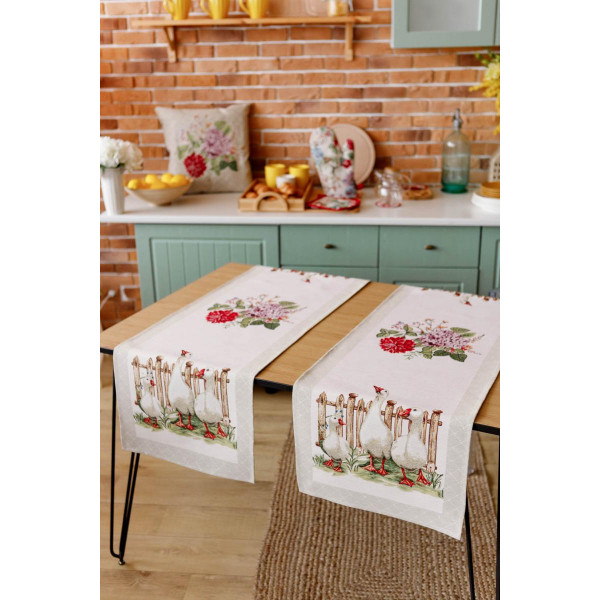 Фото - Скатертина раннер Прованс Гуси 35х100 см (034161)