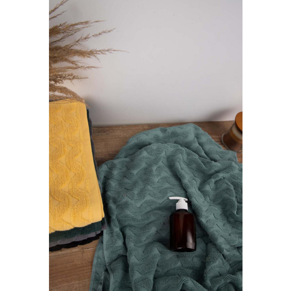 Фото - Полотенце банное GM Textile махровое жаккардовое мятный (зигзаг) 70х140