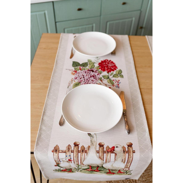 Фото - Скатертина раннер Прованс Гуси 35х100 см (034161)