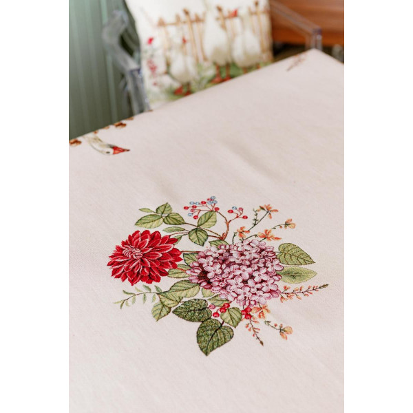 Фото - Скатертина прямокутна Прованс Гуси 135х350 см (034127)