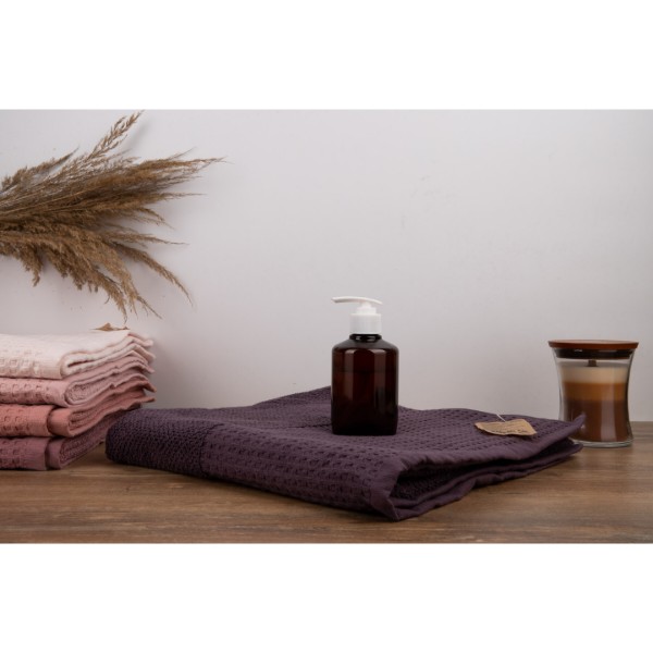 Фото - Рушник банний GM Textile махровий вафельний бордюр темно-коричневий 70х140