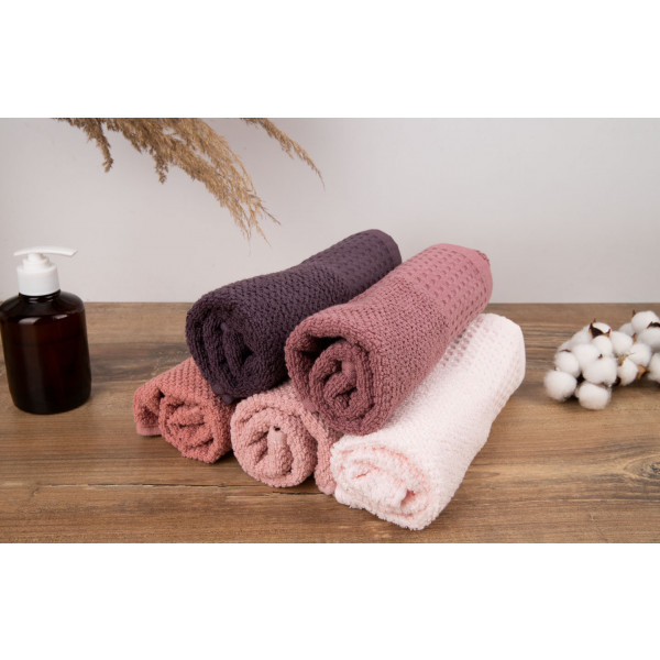 Фото - Рушник для рук GM Textile махровий вафельний бордюр світло-бежевий 40х70