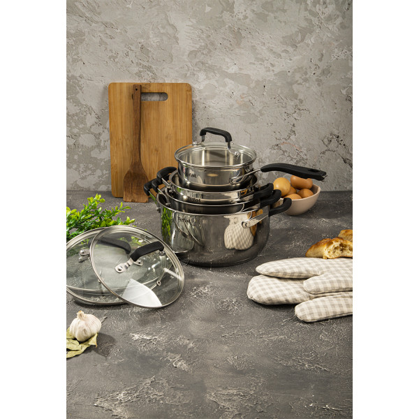 Фото - Набор посуды Tefal E493S874 Cook&Cool 8 пр., 18/20/24 см, сотейник 16 см с/кр