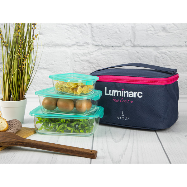 Фото - Набір емностей для зберігання Luminarc Keep'n'box + сумка (P6634)