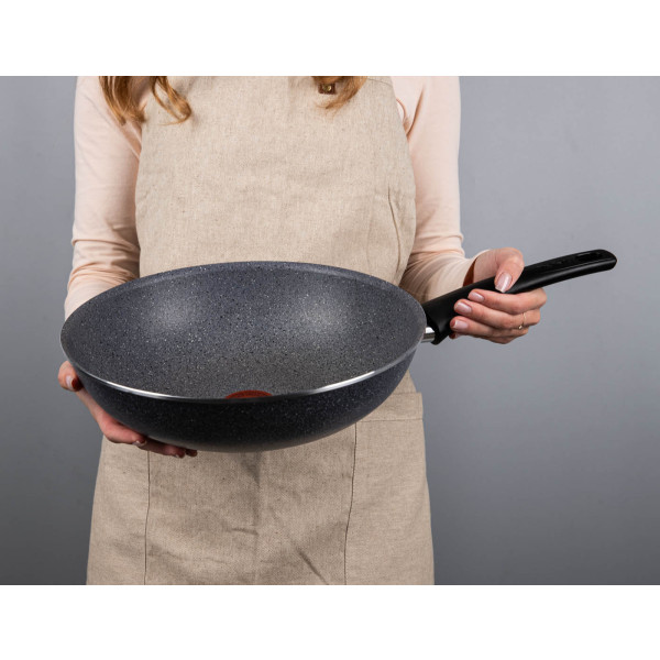 Фото - Сковорода ВОК Tefal D4561932 Hard Stone 28 см