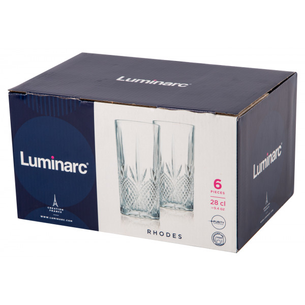 Фото - Набір склянок Luminarc Rhodes 6x280 мл (N9065)