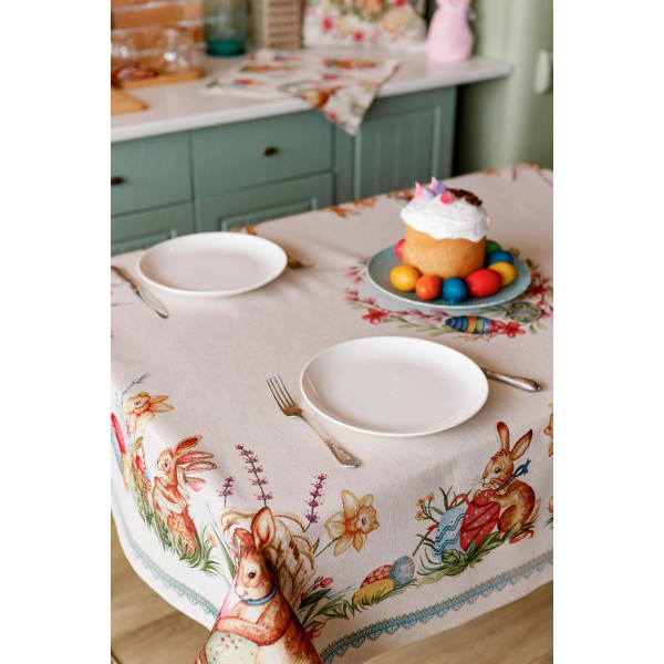 Фото - Скатертина прямокутна Прованс Великоднева Злагода 135х240 см (034115)