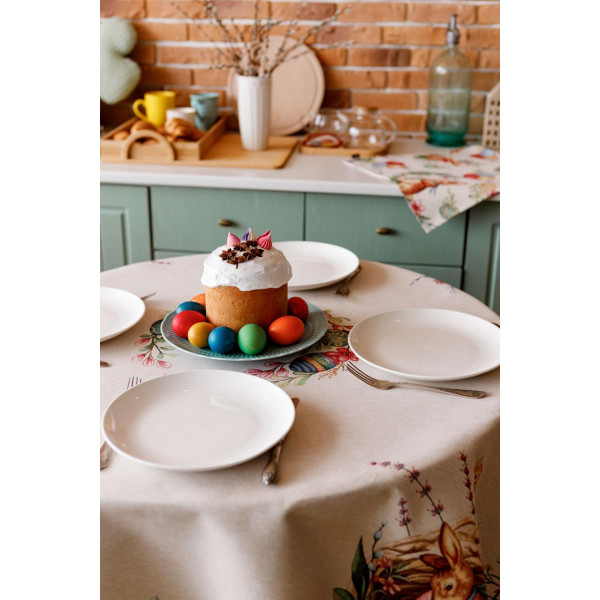 Фото - Скатертина кругла Прованс Великоднева Злагода D180 см (034143)