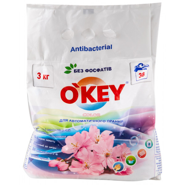Фото - Пральний порошок O'key Квітковий букет color автомат, 3 кг