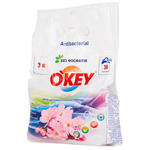 Фото - Пральний порошок O'key Квітковий букет color автомат, 3 кг