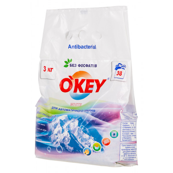 Фото - Стиральный порошок O'key Горная свежесть white автомат, 3 кг