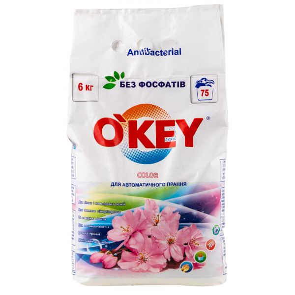 Фото - Стиральный порошок O'key Цветочный букет color автомат, 6 кг