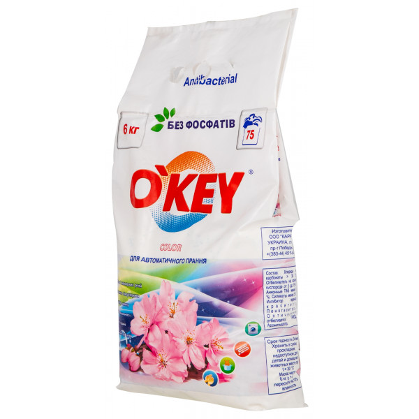 Фото - Стиральный порошок O'key Цветочный букет color автомат, 6 кг