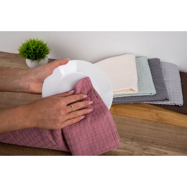 Фото - Полотенце для рук Aisha вафельный (без бордюра) пыльно-розовый 40х60 (4820190498434)