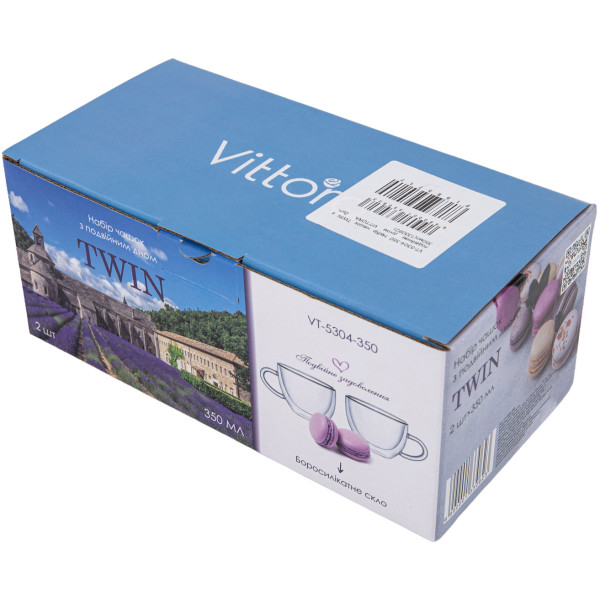 Фото - Набір чашок з подвійними стінками Vittora VT-5304-350 TWIN 2 шт. 350 мл