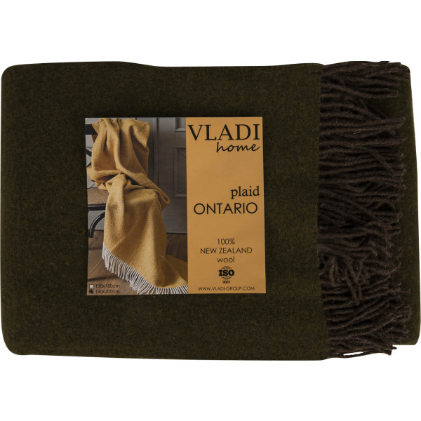 Фото - Плед полуторний Vladi ONTARIO DUO еко шок.ч-хакі 140х200