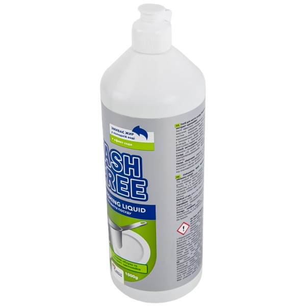 Фото - Засіб для ручного миття посуду WASH & FREE Зелене яблуко та екстракт едельвейса 1000г
