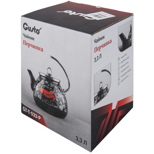 Фото - Чайник металевий Gusto GT-T-533-P Перчинка 3.3 л