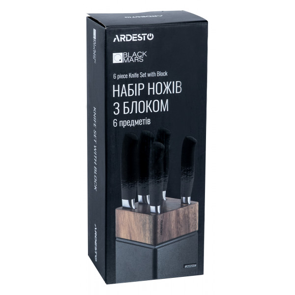 Фото - Набор ножей Ardesto Mars 6 пр. Black (AR2020SW)