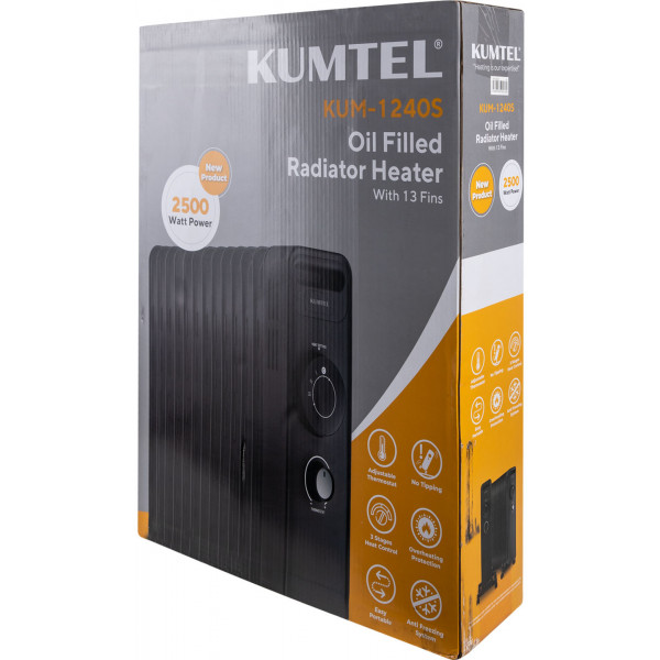 Фото - Уцінка - Обігрівач масляний Kumtel KUM-1240S Black