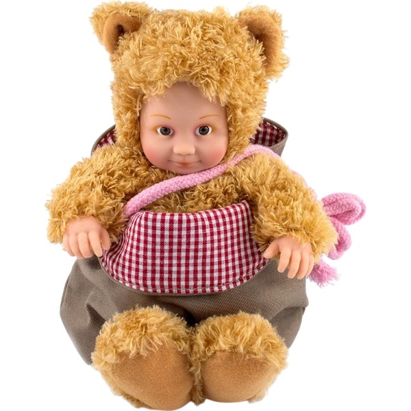 Фото - М'який пупс Anne Geddes Маленьке Ведмежатко з сумкою та стікерами 23 см (21071AG)