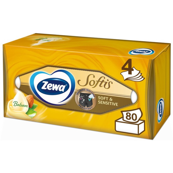 Фото - Салфетки гигиенические сухие Zewa Soft Sensitive 80 шт. (7322540926279)