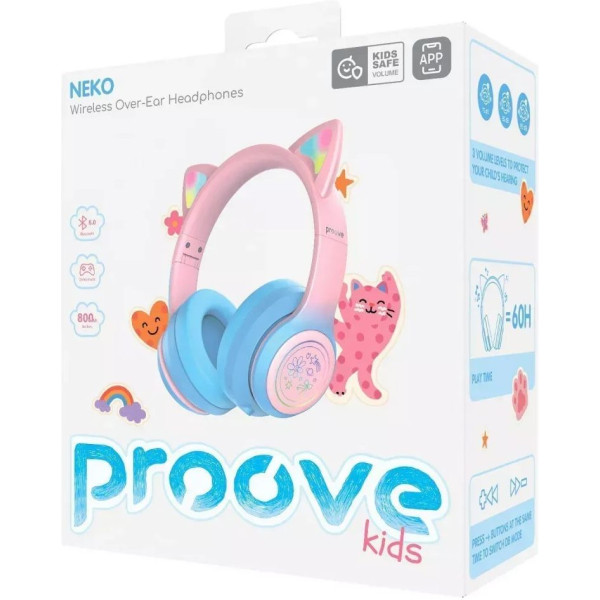 Фото - Наушники накладные беспроводные Proove Kids Neko APP Blue/Pink (HPNK0001AP26)