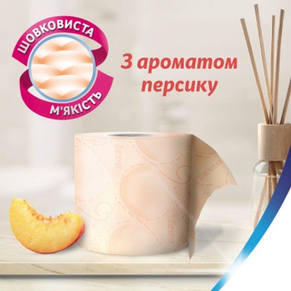 Фото - Туалетний папір Zewa Deluxe Персик 12 рулонів (7322541396026)