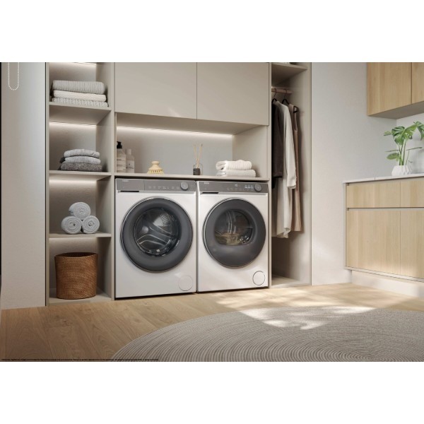 Фото - Комплект техники Haier Пральна машина з фронтальним завантаженням + Сушильна машина + Комплект кріплень для встановлення в колону Haier HW90-B14367U-S + HD80-C367U1-S + HASKWS579
