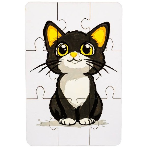 Фото - Пазли (3-4 роки) PuzzleOk Розмальовка "Котик" А5  (Puz-22938)