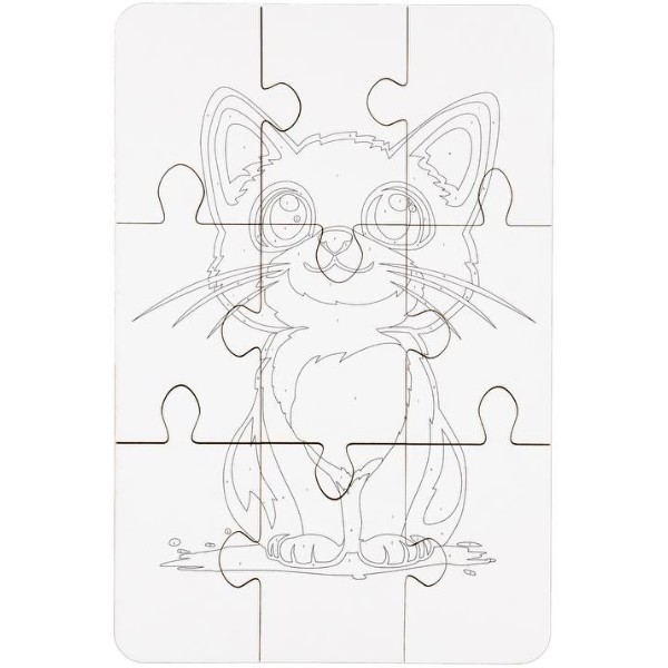 Фото - Пазли (3-4 роки) PuzzleOk Розмальовка "Котик" А5  (Puz-22938)