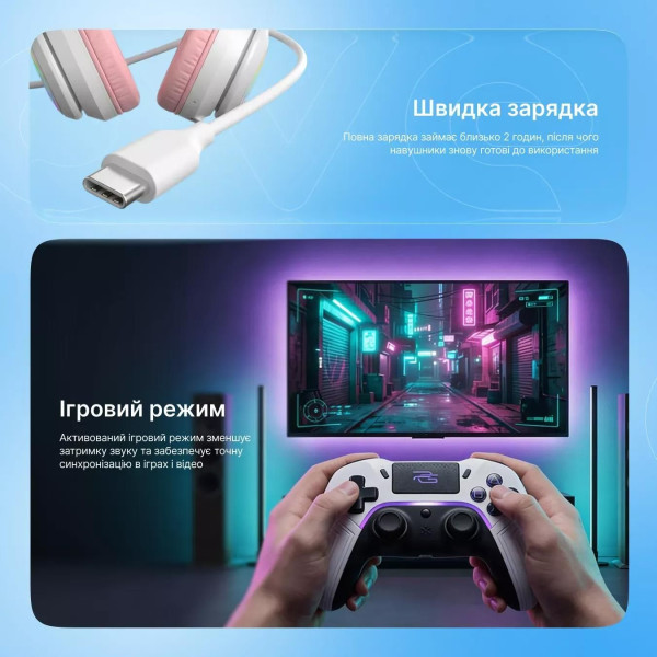 Фото - Наушники накладные беспроводные Proove Kids Neko APP Blue/Pink (HPNK0001AP26)