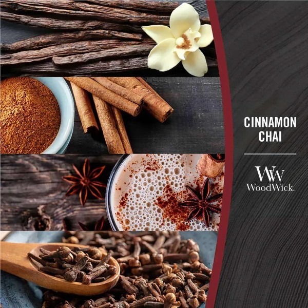 Фото - Свеча стекло Woodwick Ellipse Cinnamon Chai (Чай с корицей) 453г (76104E)