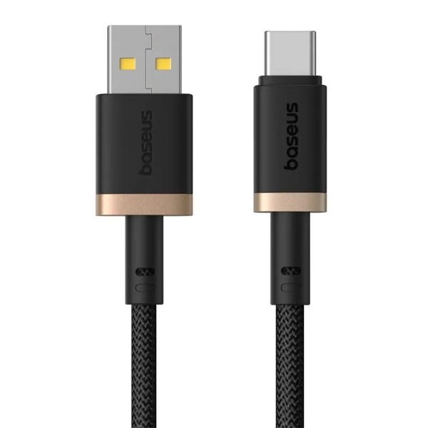 Фото - Перехідник Baseus Dura Series Fast Charging Cable USB to Type-C 60W 1m Gold+Black (P10377802U01-00)