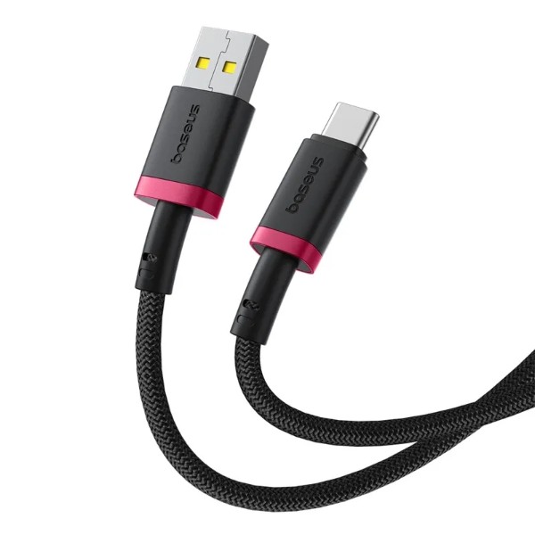 Фото - Перехідник Baseus Dura Series Fast Charging Cable USB to Type-C 60W 1m Red+Black (P10377802U01-01)